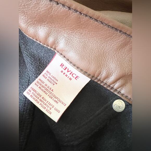 Revive revolve brown faux leather 909 High Street pants straight flare  fall - Picture 10 of 15